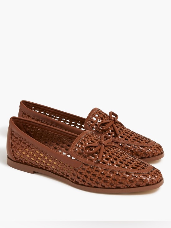 J. Crew Factory Shoes - J Crew Woven Leather Loafers - Brown